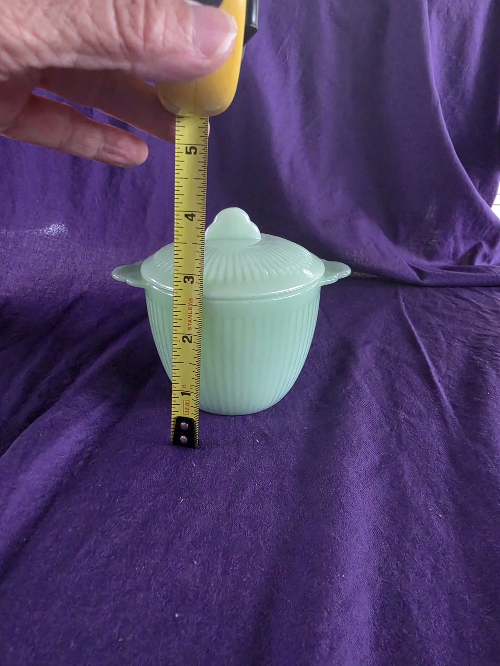 Vintage Jadeite Fire King Sugar Bowl With Lid - Picture 4 of 4